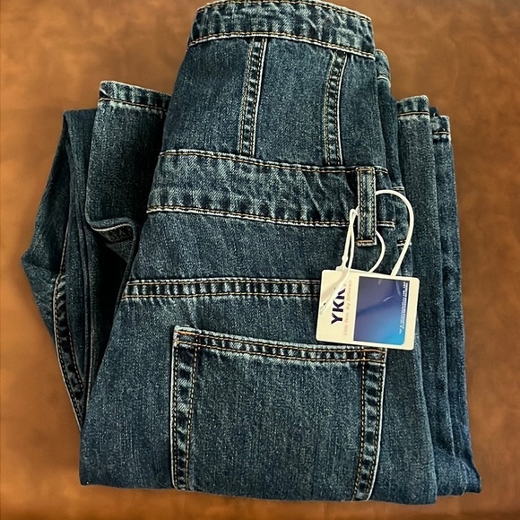 YKK Jeans Wide Leg High Rise NWT Size L - Picture 3 of 16
